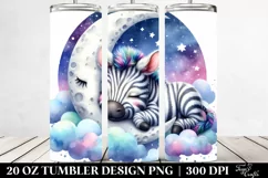 Sleeping Baby Zebra on the Moon | 20 Oz Tumbler Product Image 2