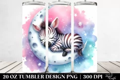 Sleeping Baby Zebra on the Moon | 20 Oz Tumbler Product Image 2