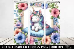 Cute Baby Unicorn Morning Glory Frame | 20 Oz Tumbler Product Image 2