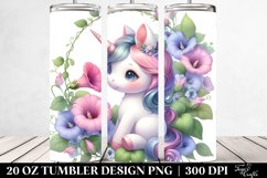 Baby Unicorn with Morning Glory Frame 20 Oz Tumbler Product Image 2