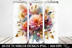 Vibrant Bouquet with Gold Foil | 20 oz Tumbler Product Image 2