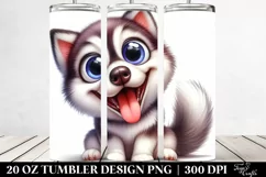 Crazy Looking Siberian Husky 20 Oz Tumbler Product Image 2