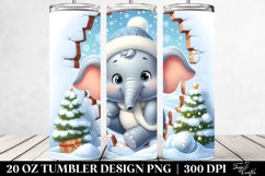 Baby Elephant in Winter Wonderland, 20 Oz Tumbler Product Image 2