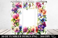 20 Oz Tumbler Sublimation | Colorful Watercolor Frame with Product Image 2