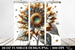 Shiny Sunflower Material 20 Oz Tumbler Product Image 2