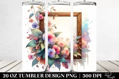 Wooden Stained Impatiens Retro Frame 20 Oz Tumbler Product Image 2