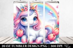 Cute Baby Unicorn Tulip Frame | 20 Oz Tumbler Product Image 2
