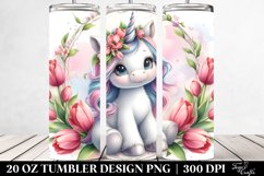 Cute Baby Unicorn Tulip Frame | 20 Oz Tumbler Product Image 2