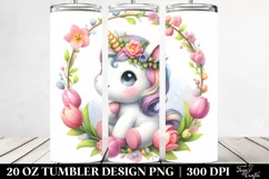 Baby Unicorn with Tulip Frame 20 Oz Tumbler Product Image 2