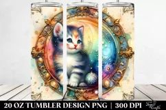 Colorful Retro Kitten Watercolor Clipart Product Image 2