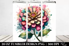 Wooden Stained Zinnia 20 Oz Tumbler Product Image 2
