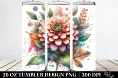 Wooden Stained Zinnia 20 Oz Tumbler Product Image 2