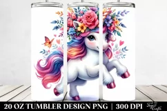 Cute Baby Unicorn Drawing | 20 oz Tumbler Product Image 2
