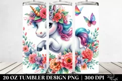 Cute Baby Unicorn Drawing | 20 oz Tumbler Product Image 2