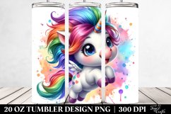 Cute Baby Unicorn Dancing, Transparent 20 Oz Tumbler Product Image 2