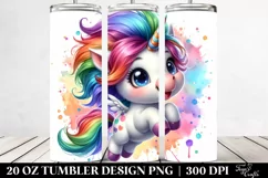Cute Baby Unicorn Dancing, Transparent 20 Oz Tumbler Product Image 2