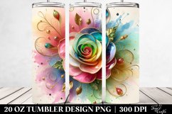 Elegant Floral Tumbler, 20 oz Skinny Tumbler Wrap Product Image 2