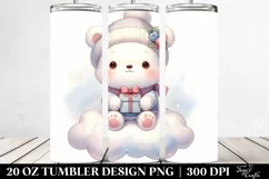 Adorable Baby Polar Bear on Cloud | 20 oz Tumbler Product Image 2