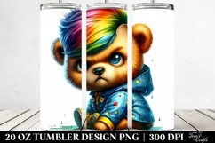 Cute Baby Bear Playing Watercolor 20 Oz Tumbler Product Image 2