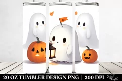 Simple Digital Painting Cute Ghost 20 oz Tumbler Product Image 2