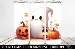 Simple Digital Painting Cute Ghost 20 oz Tumbler Product Image 2