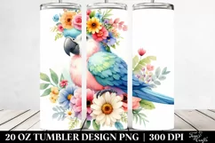 Cute Macaw Flower Crown | 20 oz Tumbler Product Image 2