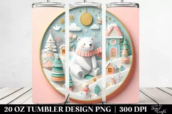 Pastel Polar Bear Christmas Clipart Product Image 2
