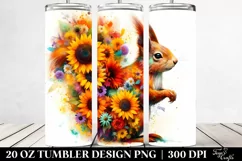 Abstract Watercolor Squirrel Sunflower Tumbler Product Image 2