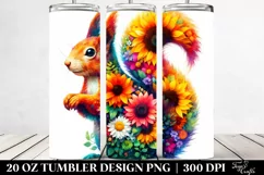 Abstract Watercolor Squirrel Sunflower Tumbler Product Image 2