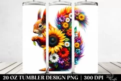 Abstract Watercolor Squirrel Sunflower Tumbler Product Image 2