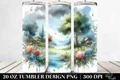 Simple Vibrant Watercolor Drawing | 20 oz Tumbler Product Image 2