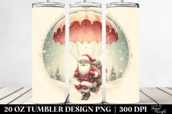 Vintage Santa with Parachute, Centered PNG Product Image 2
