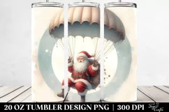 Vintage Santa with Parachute, Centered PNG Product Image 2