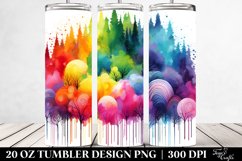 Colorful Abstract Rainbow Trees | 20 Oz Tumbler Product Image 2