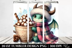 Cute Little Dragon with Blanket, Centered PNG Product Image 2