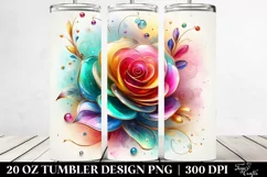 Rose Floral Swirls | 20 Oz Tumbler Product Image 2