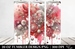 Colorful Redish Silver Foil Drips | 20 oz Tumbler Product Image 2