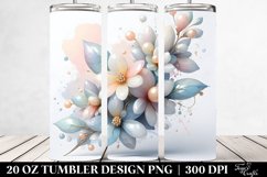 Abstract Pastel Floral Tumbler 20 oz Product Image 2