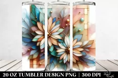 Wooden Daisy with Golden Insertions | 20 oz Tumbler Product Image 2