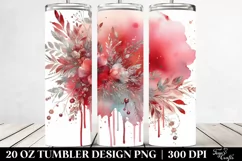 Colorful Redish Silver Foil Drips | 20 oz Tumbler Product Image 2