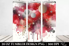 Colorful Redish Silver Foil Drips | 20 oz Tumbler Product Image 2