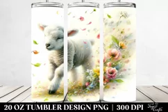 Tumbling Lamb with Petals | 20 Oz Tumbler Product Image 2