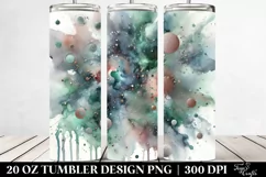 Colorful Greenish Metalic Insertions Drips | 20 oz Tumbler Product Image 2