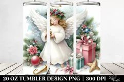 Washed Watercolor Christmas Angel, High-Res 20 Oz Tumbler Product Image 2