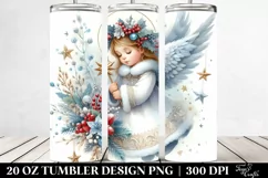 Washed Watercolor Christmas Angel, High-Res 20 Oz Tumbler Product Image 2