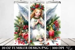 Washed Watercolor Christmas Angel, High-Res 20 Oz Tumbler Product Image 2