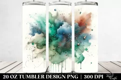 Colorful Greenish Metalic Insertions Drips | 20 oz Tumbler Product Image 2