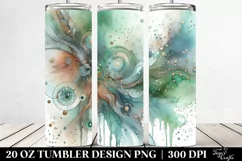 Colorful Greenish Metalic Insertions Drips | 20 oz Tumbler Product Image 2