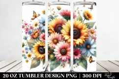 Colorful Sunflower with Glossy Petals | 20 oz Tumbler Product Image 2