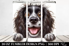 English Springer Spaniel,big popping eyes,peeking,white Product Image 2